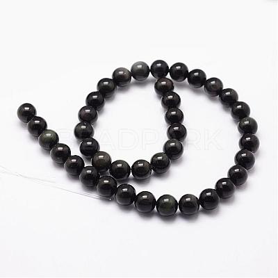 Natural Rainbow Obsidian Beads Strands G-D838-10mm-04-1