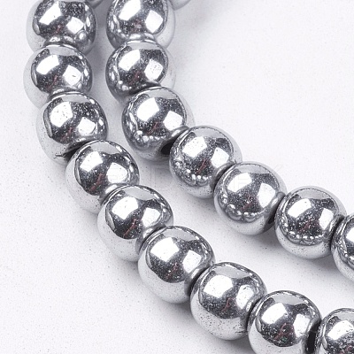 Non-magnetic Synthetic Hematite Beads Strands G-S096-6mm-3-1