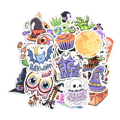 50Pcs Halloween Cartoon Paper Self-Adhesive Picture Stickers STIC-C010-26-1