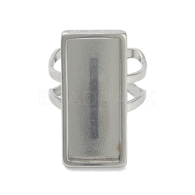 304 Stainless Steel Cuff Ring Components X-STAS-U059-02P-1