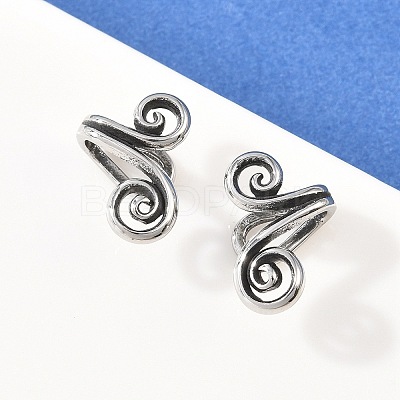 Flower 316 Stainless Steel Non- Piercing Cartilage Earrings AJEW-C044-07B-AS-1