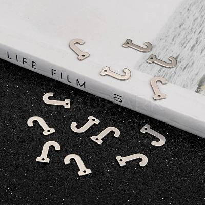 Tarnish Resistant 304 Stainless Steel Letter Charms STAS-O072-J-1