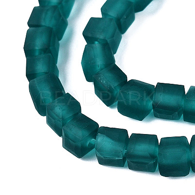 Transparent Frosted Glass Beads Strands GLAA-N072-01A-A11-1
