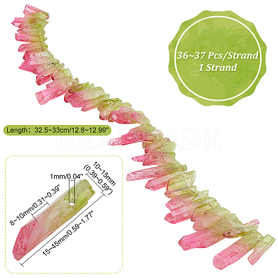 1 Strand Natural Quartz Crystal Dyed Beads Strands G-PH0002-28-1