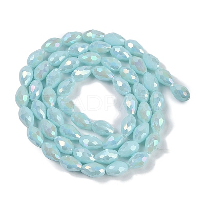 Opaque Solid Color Electroplate Glass Beads Strands LS-EGLA-N013-P4mm-B11-1