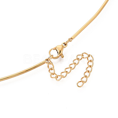 304 Stainless Steel Torques Necklaces NJEW-N061-01G-1