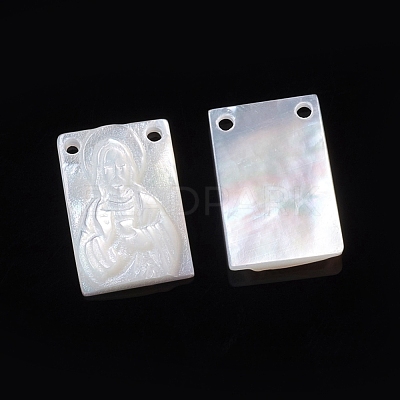 Natural White Shell Pendants SSHEL-D083-29A-1