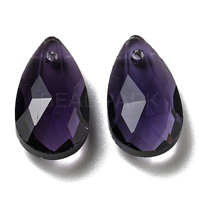 Faceted Teardrop Glass Pendants GLAA-O008-B18-1