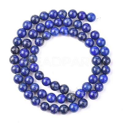 Natural Lapis Lazuli Beads Strands G-G099-6mm-7-1