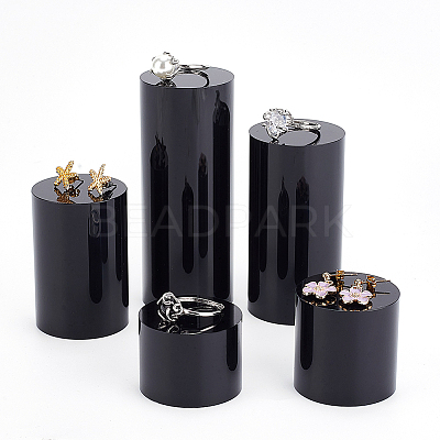 5Pcs 5 Styles Column Opaque Acrylic Jewelry Display Pedestals ODIS-FG0001-63-1