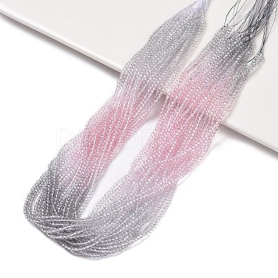 Transparent Gradient Color Glass Beads Strands GLAA-G101-2mm-02-1