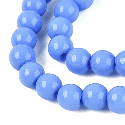 Opaque Solid Color Glass Beads Strands GLAA-T032-P6mm-23-1