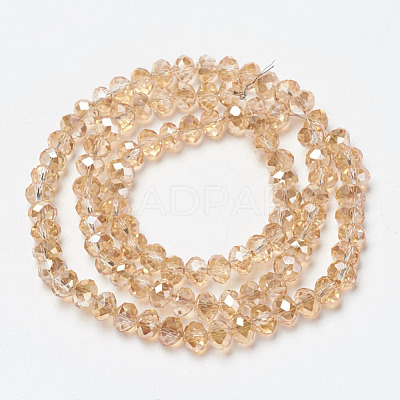 Electroplate Glass Beads Strands EGLA-A034-T4mm-K01-1