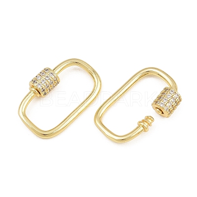 Brass Micro Pave Cubic Zirconia Screw Carabiner Lock Charms FIND-WH0518-96A-G-1