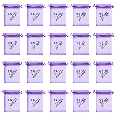 20Pcs Polyester Mesh Sachet Packing Drawstring Bgas ABAG-TA0002-20D-1