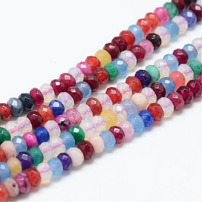 Natural White Jade Bead Strands G-R343-2x4-40-1