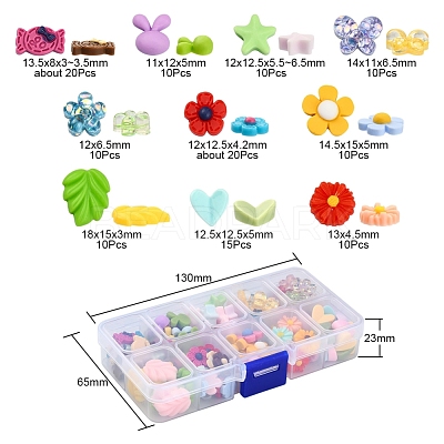 10 Style Opaque Resin Cabochons RESI-YW0001-12-1