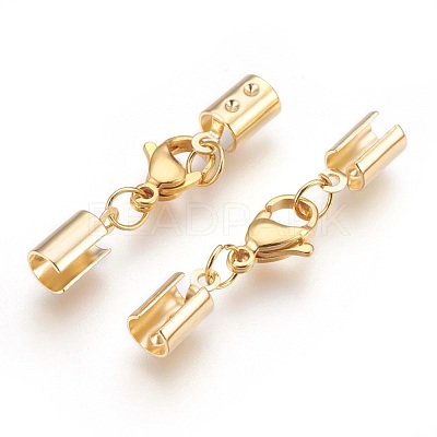304 Stainless Steel Lobster Claw Clasps STAS-P207-07G-B-1