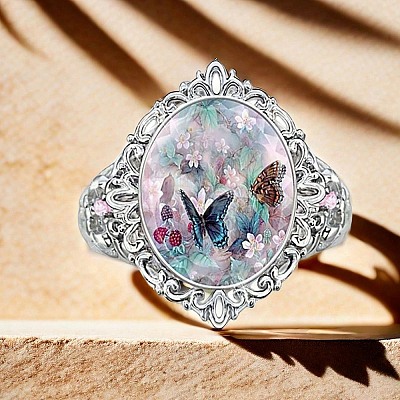 Alloy Resin Finger Rings for Women PW-WGB4259-01-1