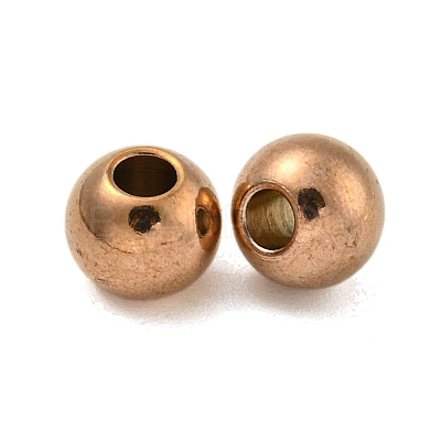 Round Ion Plating(IP) 202 Stainless Steel Beads STAS-O091-C-04RG-1