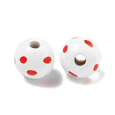 Printed Wood European Beads WOOD-G022-18H-1
