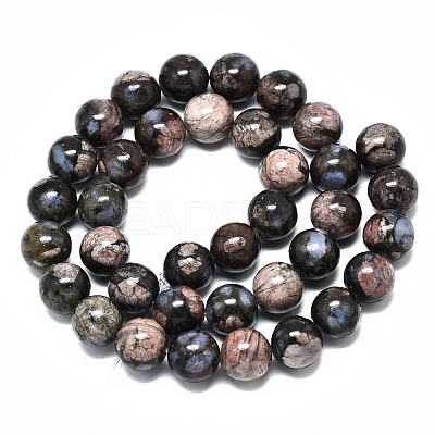 Natural Glaucophane Beads Strands G-R485-12-10mm-1