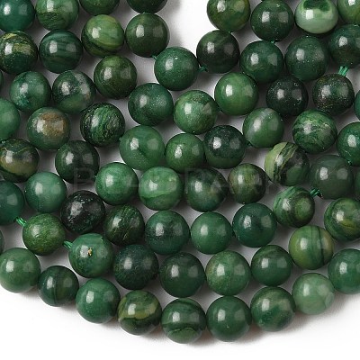 Natural West African Jade Round Beads Strands G-P075-03-6mm-1