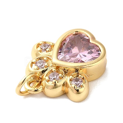 Rack Plating Brass Pave Cubic Zirconia Charms KK-O142-58G-01-1
