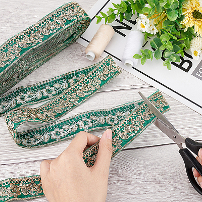 Ethnic Style Embroidery Polyester Ribbons OCOR-WH0060-33A-1