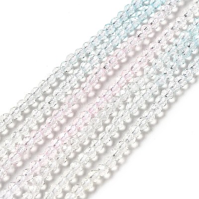 Transparent Gradient Color Glass Beads Strands X-GLAA-H021-01B-27-1