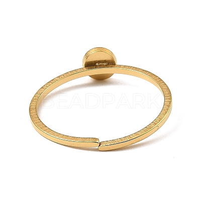 304 Stainless Steel Adjustable Open Cuff Rings LS-RJEW-Q806-01G-06-1