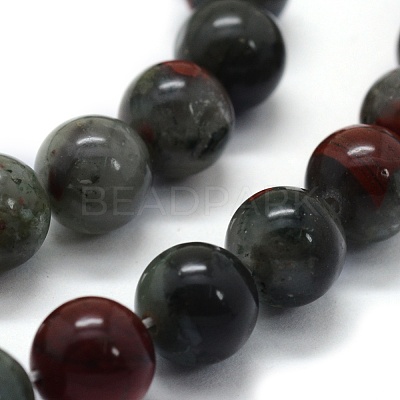 Natural African Bloodstone Beads Strands X-G-G763-08-8mm-1
