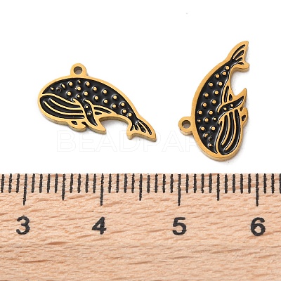 Ion Plating(IP) 304 Stainless Steel Enamel Pendants STAS-M102-57G-1