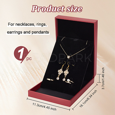 Rectangle PU Leather with Lint Jewelry Storage Box AJEW-WH0505-86A-02-1