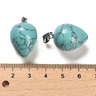 Synthetic Turquoise Dyed Pendants G-M424-02P-01-1