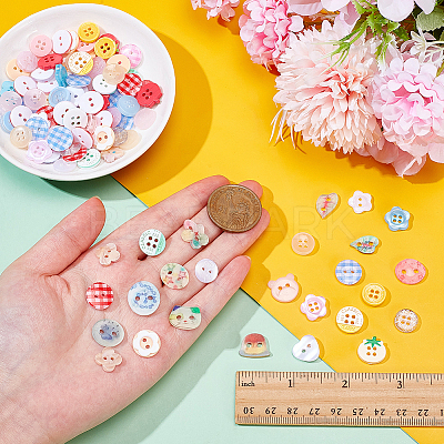 100Pcs Plastic Buttons BUTT-AR0001-34-1