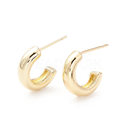 Chunky C-shape Stud Earrings X-EJEW-A064-01G-RS-1