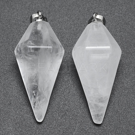 Natural Quartz Crystal Pointed Pendants X-KK-E757-F-08P-1