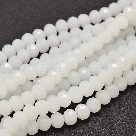 Faceted Rondelle Glass Beads Strands X-GLAA-I033-8mm-03-1