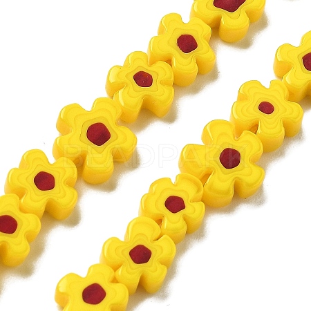Handmade Millefiori Lampwork Beads Strands LAMP-F035-09L-1