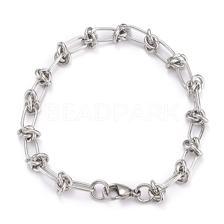 304 Stainless Steel Link Chain Bracelets BJEW-Z011-09P-1