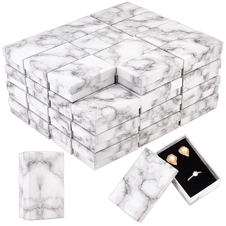 Marble Print Cardboard Paper Storage Boxes CON-WH0089-38-1