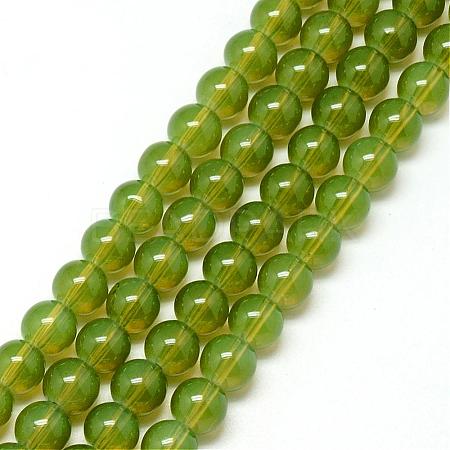 Baking Paint Glass Beads Strands DGLA-Q023-6mm-DB21-1