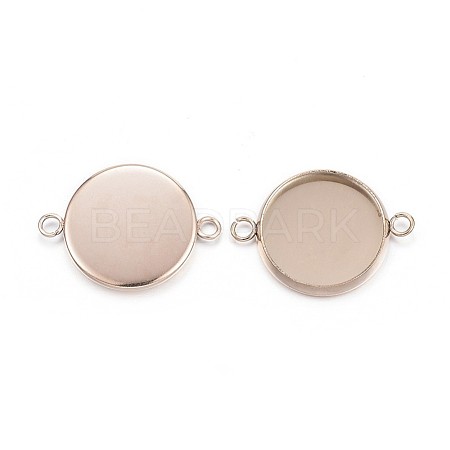 Ion Plating(IP) 304 Stainless Steel Cabochon Connector Settings STAS-G127-14-12mm-RG-1