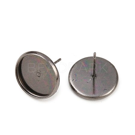 Gunmetal Metal Color Brass Ear Studs Settings X-IFIN-Q005-B-1