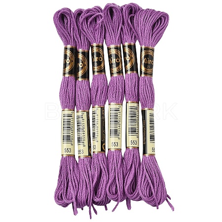 6Bundles Polyester Embroidery Floss OCOR-YW0001-25F-1