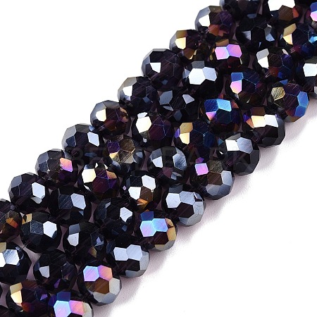 Electroplate Glass Beads Strands EGLA-A044-T6mm-B15-1