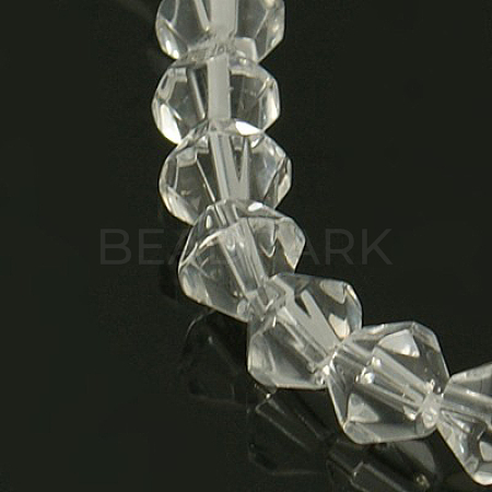 Half-Handmade Transparent Glass Beads Strands GB6mmC01-1