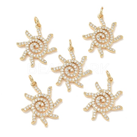 SHEGRACE Brass Micro Pave Clear Cubic Zirconia Pendants XGRQ3P135-635G-1