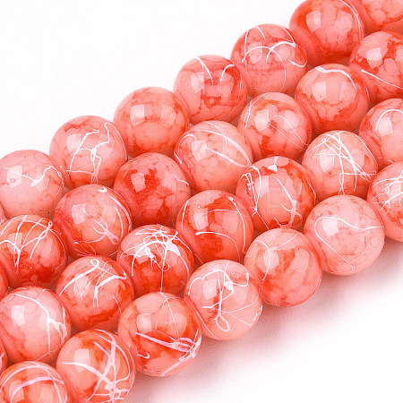 Drawbench Glass Round Beads GLAD-WH0001-01-05-1